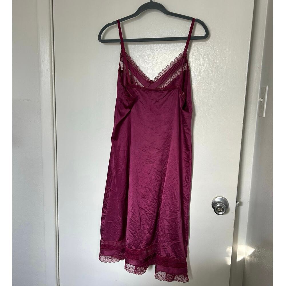 Fuchsia lace slip dress